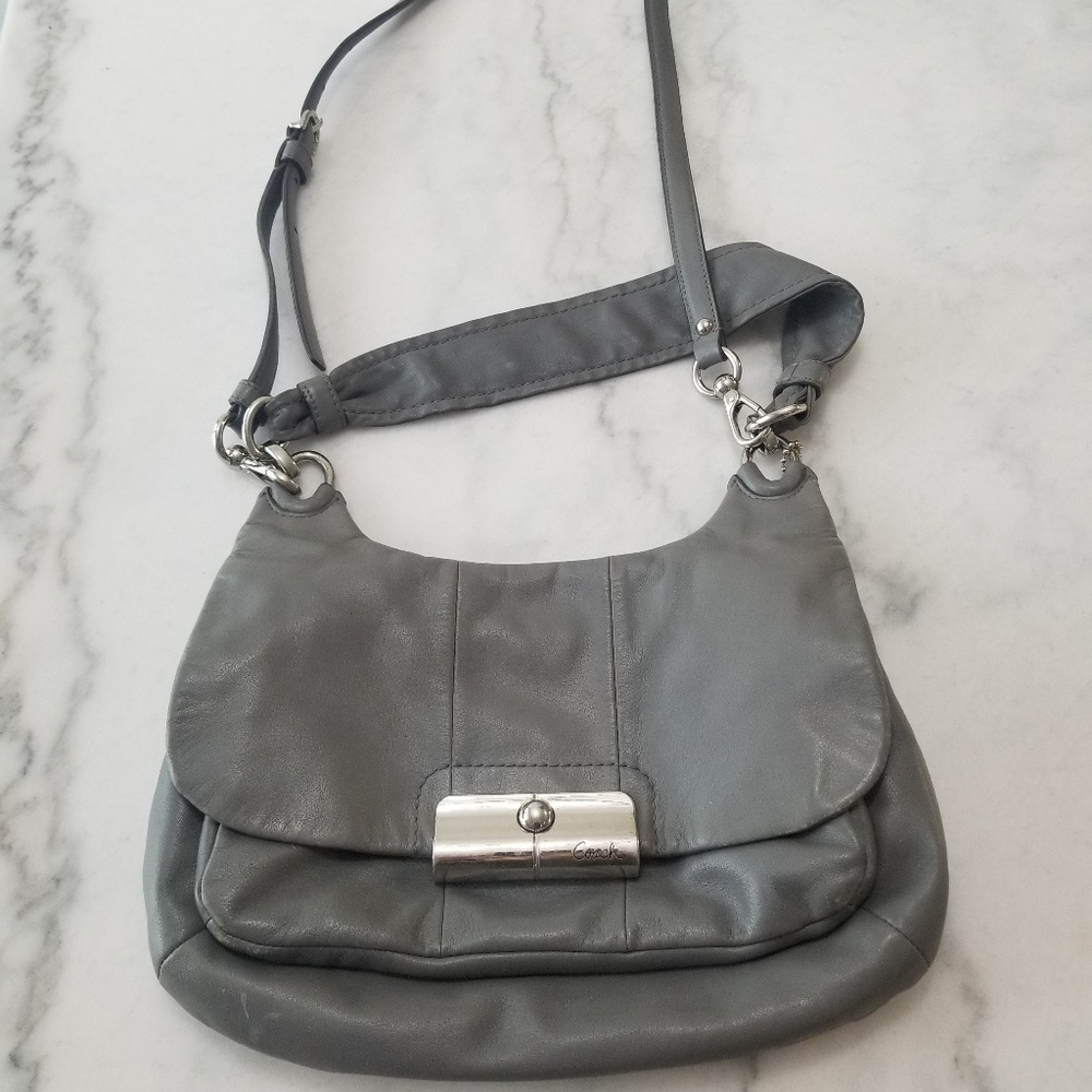 Gray Coach crossbody
